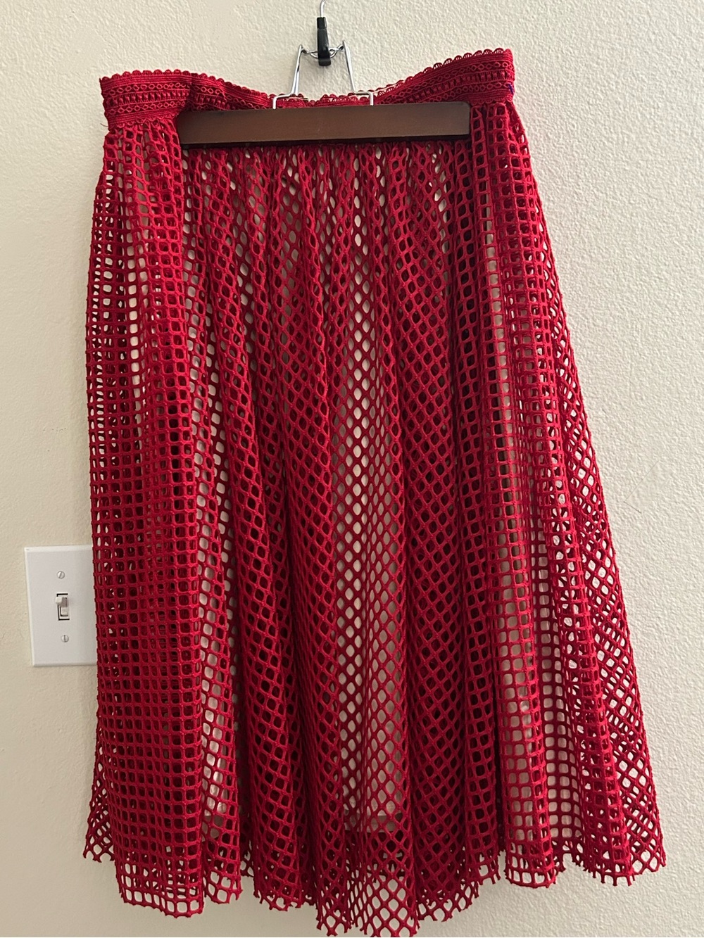 Red Crochet Mia Joy (by Joyfolie) Midi Skirt - Women Medium
